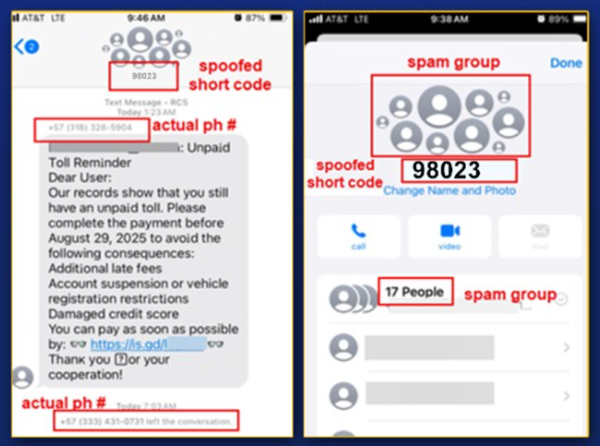 suspicious text message